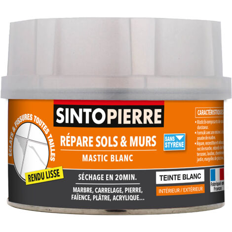 Répare sols et murs blanc (marbre, faïence, carrelage, plâtre) 280g Blanc SINTO