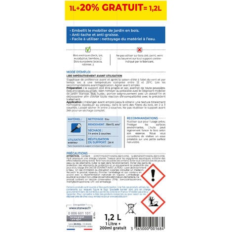 Huile protectrice pour mobilier de jardin incolore 1L