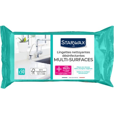 Lingettes nettoyantes désinfectantes multi-surfaces x50 STARWAX