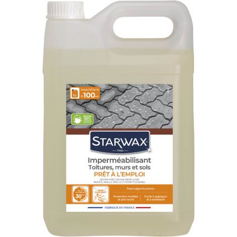 Imperméabilisant eau et graisses pour toitures, murs et sols extérieurs 5L STARWAX