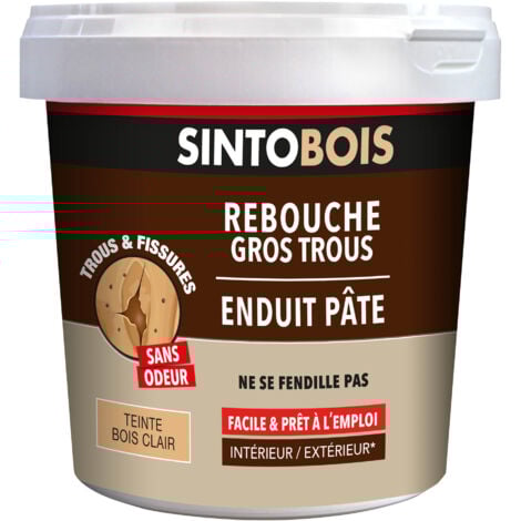 Rebouche bois pour gros trous et fissures Bois clair 2 KG SINTO