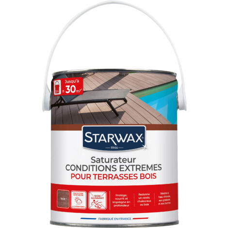 Saturateur bois extérieurs conditions extrêmes 2,5L Teck STARWAX