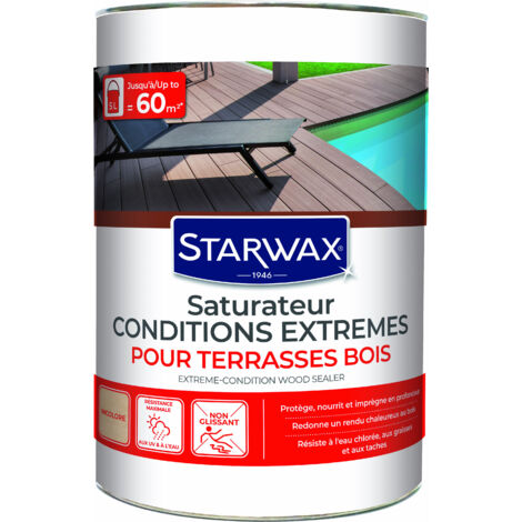 Saturateur bois extérieurs conditions extrêmes 5L Incolore STARWAX