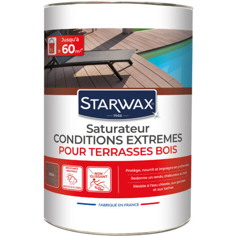 Saturateur bois extérieurs conditions extrêmes 5L Teck STARWAX