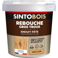 Reboucher gros trous et fissures dans le bois clair 2Kg Bois clair SINTO