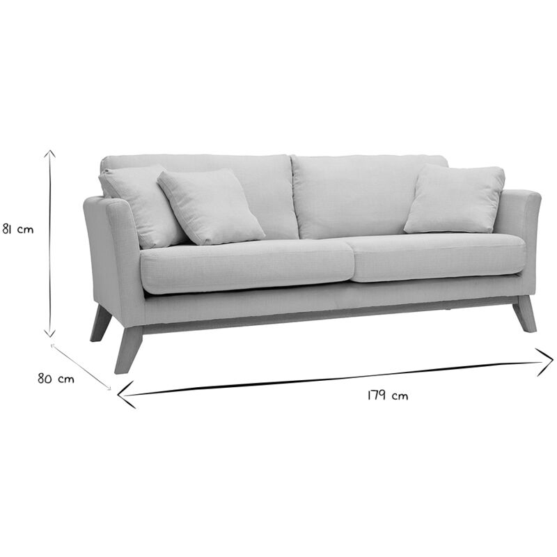 3 Sofa skandinavisch Rosa OSLO abnhembar Bezug Plätze