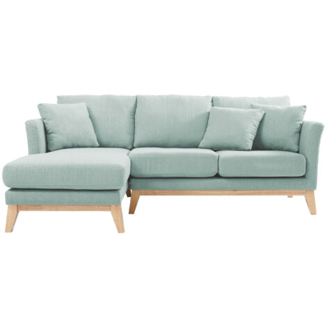 Skandinavisches Ecksofa links OSLO aus lagunengrünem, abziehbarem Stoff (1/5)