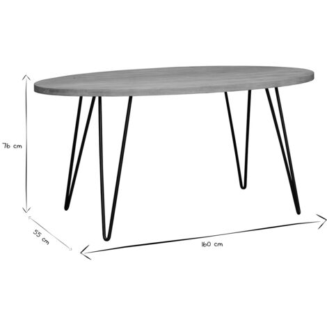Ovaler Esstisch aus massivem Mangoholz L160 cm VIBES