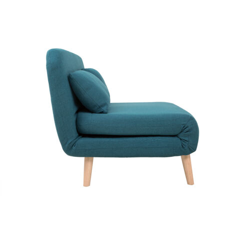 Wandelbare 2-Sitzer-Bank aus enteblauem Stoff AMIKO