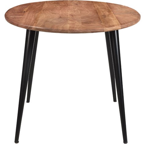 Ovaler Esstisch aus massivem Akazienholz und Metall B160 cm OBALI