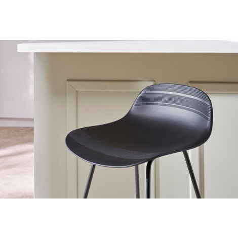 Design-Barhocker schwarz H65 cm (2er-Satz) ELLA