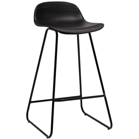 Design-Barhocker schwarz H65 cm (2er-Satz) ELLA