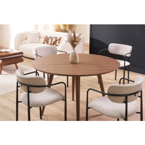 Design-Esstisch rund Nussbaum D120 LIVIA