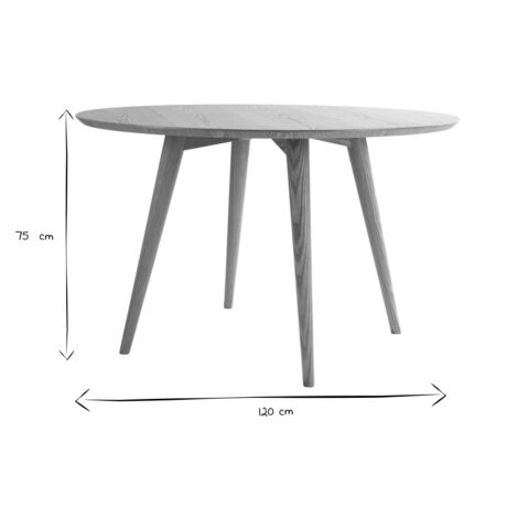 Design-Esstisch rund Nussbaum D120 LIVIA