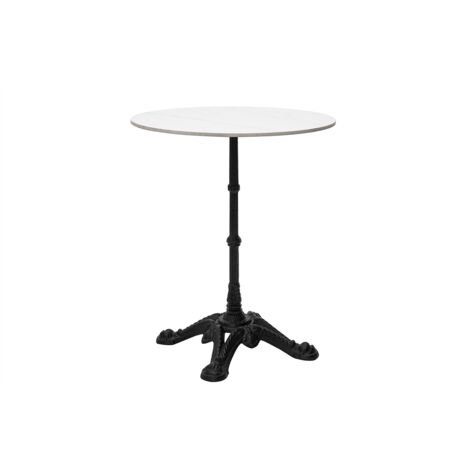 BistroTisch aus weißem Marmor und schwarzem Metall CONTY
