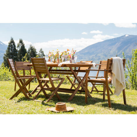 Gartenstühle klappbar aus massivem Akazienholz 2erSet CANOPEE
