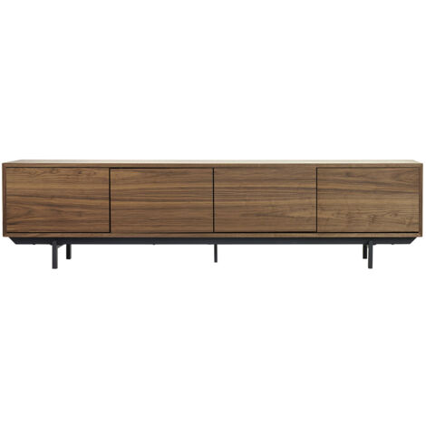 Vintage-TV-Möbel Walnuss und Metall B200 cm MANNY