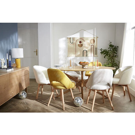 Ovaler Design-Esstisch aus Eiche L160 cm DIELLI