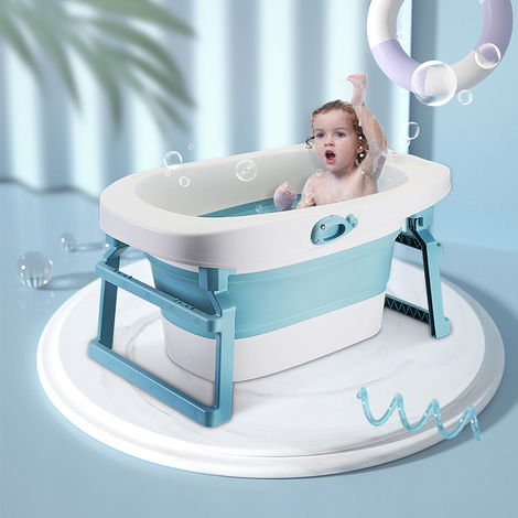 BATHRINS®Baignoire pour bébé 3 en 1 Baignoire portable pour tout-petit Baignoire pliante pour bébé Bassin de douche antidérapant antidérapant (bleu)