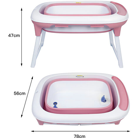 Baignoire Bebe Pliable De Couleur Rose Retractiles 3 En 1