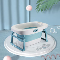BATHRINS®Baignoire pour bébé 3 en 1 Baignoire portable pour tout-petit Baignoire pliante pour bébé Bassin de douche antidérapant antidérapant (bleu)