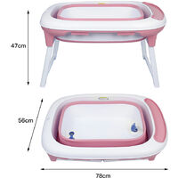 Baignoire Bebe Pliable De Couleur Rose Retractiles 3 En 1