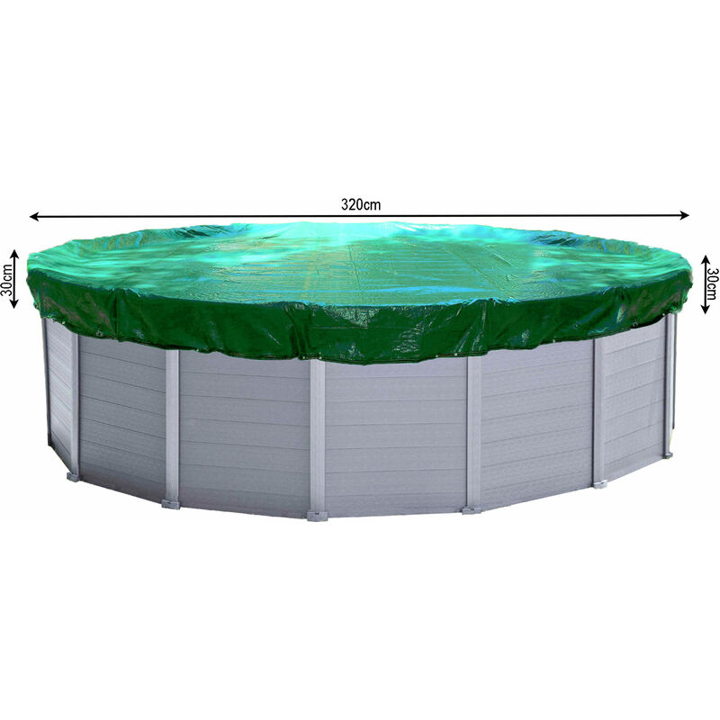 Cubierta De Piscina invierno redonda 180g m² para poolsize 280 320 cm lona ø 380 305320 180gm²