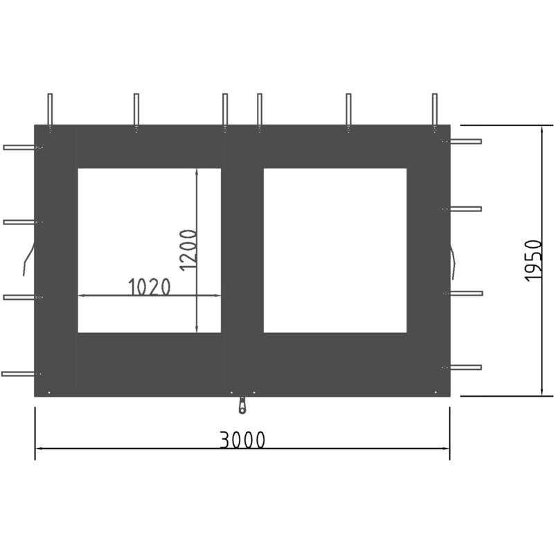 Outsunny® 2 Paredes Parte Laterales Para Carpa 3x3m Lado Parasol De