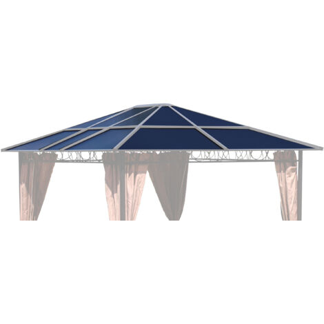 Ersatzdach für Hardtop Pavillon 3x3,6m Doppelstegplatten Polycarbonat Braun (1/5)