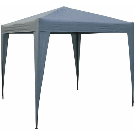 Jardín Gazebo Plegable Pop-Up 2,5 x 2,5 m Gris ahumado con 4 paredes laterales de fastening fácil con 2 cremalleras