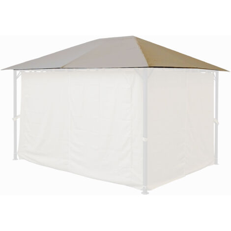 Quick Star 2 Pannelli Laterali Per Gazebo 3x4m Con Finestra In PE - Beige, 250/350x190cm, Con Chiusura A Velcro