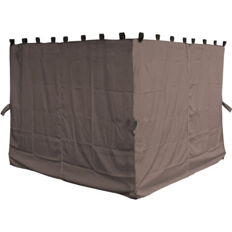 4 Seitenteile für Pavillon Nizza 3x3m Seitenwand Taupe / Beigegrau RAL 7006