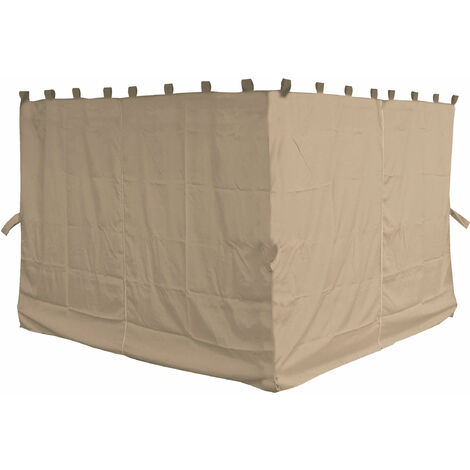 4 Seitenteile für Pavillon Nizza 3x4m Seitenwand Sand