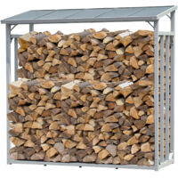 ALUMINIUM Kaminholzregal XXL 185 x 70 x 185 cm Garten Kaminholzunterstand 2,3 m³ Kaminholzlager Stapelhilfe Aussen
