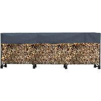 Metall Kaminholzregal 272 x 25 x 95 cm mit Schutzhülle Garten Kaminholzunterstand 1,0 m³ / 1,5 SRM Stapelhilfe