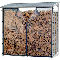 Wetterschutzwand PVC transparent 178x165cm für Kaminholzunterstand XXL 185x70x185cm