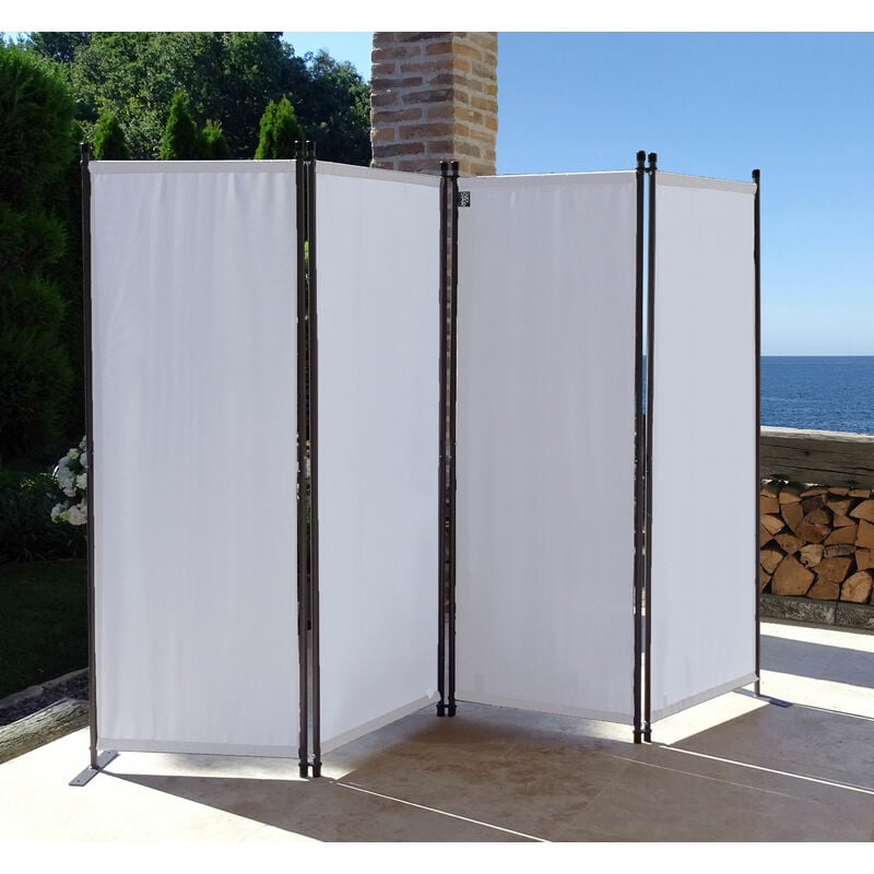 Paravento da Giardino 220 x 165 cm 4 parti pieghevole Divisorio in Tessuto  Protezione della Privacy