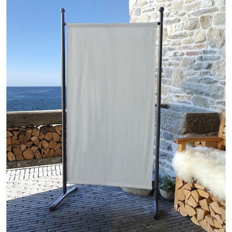 Paravento da Giardino 180 x 78 cm Divisorio in Tessuto Protezione della  Privacy Bianca