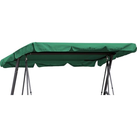 Hollywoodschaukel Dachbezug 200 x 145 cm Grün Wasserdicht Universal Ersatzdach Gartenschaukel 3 Sitzer UV 50 Schaukel Dach Ersatz Bezug
