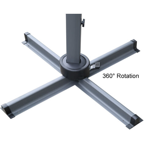 Ombrellone Da Giardino Tillvex 330 Cm - Girevole 360&deg;, Inclinabile, Copertura UPF 50+, Alluminio