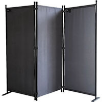 Paravent 3 Teilig 170 x 165 cm Stoff Raumteiler Trennwand Balkon Sichtschutz Stellwand Faltbar Grau