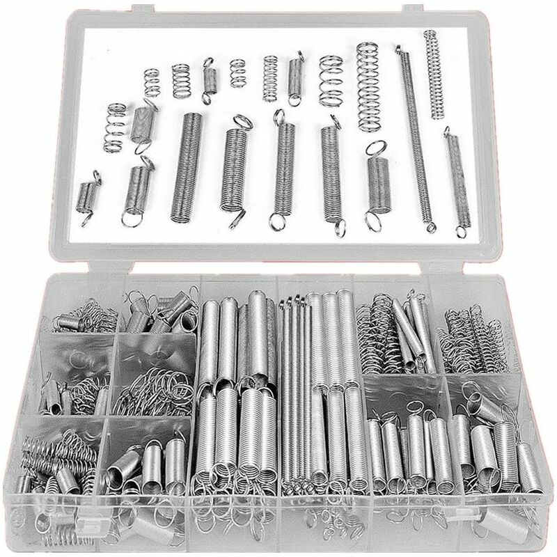 ET Coffret de ressort de compression et traction 200 pièces Tailles assorties 