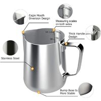 CACAKEE Pot à lait en acier inoxydable 350 ml Pour expresso et cappuccino
