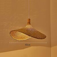Plafonnier LED lustre en rotin tissé à la main abat-jour rétro créatif nid d'oiseau lustre tissé E27 hauteur réglable pour café bar salon salon de thé lustre (Bamboo weaving)