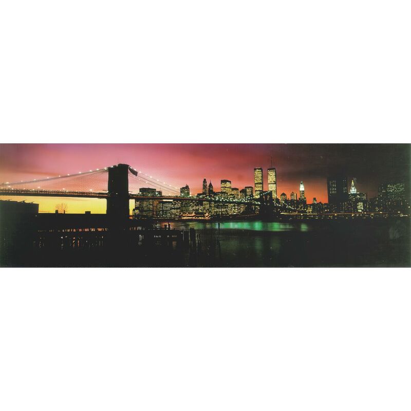 New York Poster Brooklyn Bridge im Sonnenuntergang Langbahn