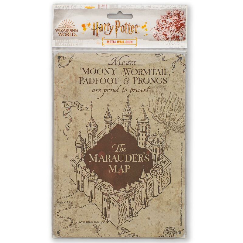 Harry Potter Blechschild Marauders Map beige/weinrot, 100