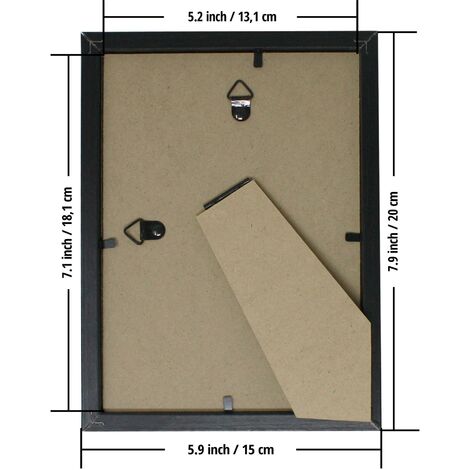 (unzerbrechlich) Plexiglas-Scheibe Bilderrahmen-Set x MDF 13 5 schwarz, 18 Stück 0,8mm cm mit
