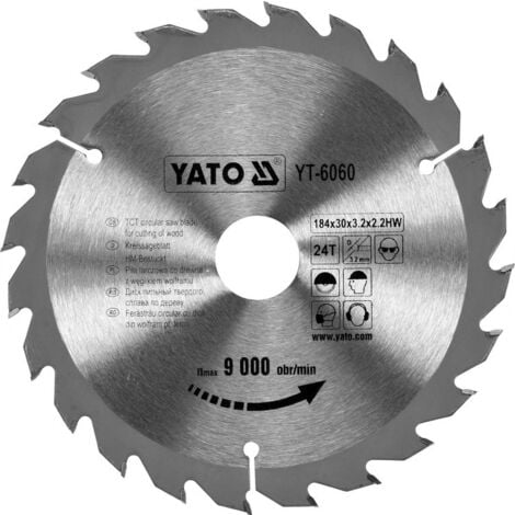 YATO Kreissägeblatt Ø184 mm - 24 T - Innendurchmesser 30 mm