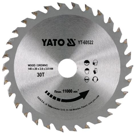 YATO Kreissägeblatt Ø140 mm - 30T - Innendurchmesser 20 mm