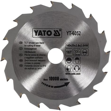 YATO Kreissägeblatt Ø140 mm - 16T - Innendurchmesser 20 mm
